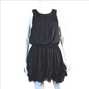 Miss Me MM Couture Black Poly Stretch Sleeveless Ruffle Skirt Mini Dr…